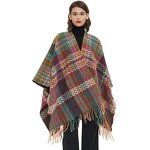 Shawl Wrap Manufacturer - Women's Cape Sweater Coat Oversized Tartan Scarf