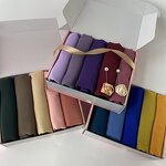 Muslim Crepe Hijab Manufacturer - 5pcs Plain Heavy Chiffon Scarf Customizable Gift Soft Shawls