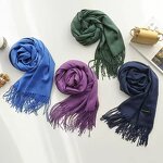 Tassel Scarf Manufacturer - High-Grade Women's Korean Style Red Winter Cashmere Solid Color