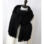 Knitted Shawl Manufacturer - Women's Winter Korean Style All-Match New Thickened Warm Wool Men's Solid Color Tassel Long