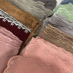 Pure Chiffon Hijab Manufacturer - Women's New Embroidery Lace With Hot Pearl Long Square Summer