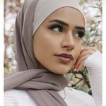 Silk Pashmina Hijab Manufacturer - Autumn Women's Modal Cotton Jersey with Sprinted Palestinian Cap