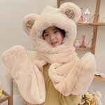 Hooded Hat Scarf Set Manufacturer - Autumn Winter Thickened Warm One-Piece Moe Bear Cotton Long Three-PC for Children