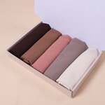 Long Style Hijab Set Manufacturer - Personalised Leaf Pattern Satin Saudi Women Mixed All Colours Giftbox