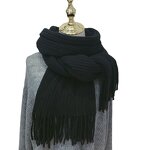 Knitted Shawl Manufacturer - Women's Winter Korean Style All-Match New Thickened Warm Wool Men's Solid Color Tassel Long