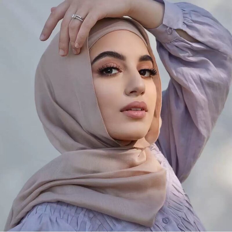 Cotton Scarf Manufacturer - Women's Pashmina Hijab with Argyle Pattern Palestinian Embroidery Sprinted