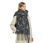 Leopard Tassel Scarf Manufacturer - Autumn Winter European American Retro High-End New All-Match Warm Polyester Material