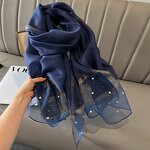 Pearl-Nailed Scarf Manufacturer - 2023 New Women's Large Lightweight Long Thin SofSilk Shawl for Summer Hijab Fashion