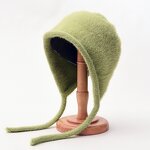 Korean Style Hat Manufacturer - Autumn Winter Women's Cute Sweet Soft Plush Knitted Lei Feng Hat with 3D Embroidery