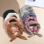 Small Square Scarf Manufacturer - Autumn Winter Elegant Fashion Women Neck Protective All-match Solid