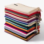 Cashmere Shawl Manufacturer - Women's Solid Thick Warm Casual Winter Pashmina Wrap with Tassel