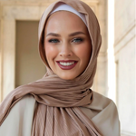 Jersey Scarf Manufacturer - Ribbed High Quality Along Naqab Cotton Hijab Muslim BASIL RIBBED JERSEY