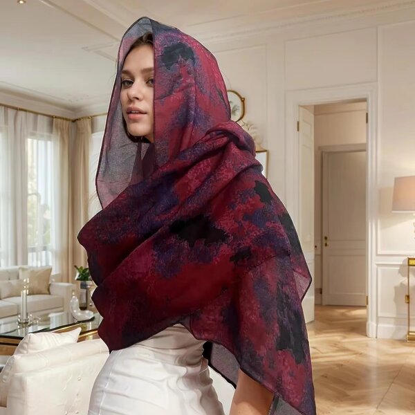 Water Print Shawl Manufacturer - Premium Ombre Marble Fashionable Cotton Bandanas for Muslim Ethnic