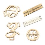 Zinc Alloy Label Manufacturer - Customized Rectangular Metal Suture Electroplated Gold