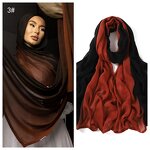 Islamic Hijab Shawl Manufacturer - Yomo Women's New Fashion Gradient Two-Color Arabic Chiffon Scarf