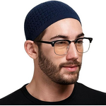 Arab Muslim Hat Manufacturer - Autumn Winter Wave Jacquard Melon Skin Baotou Hat Dome Knitted Customizable Common