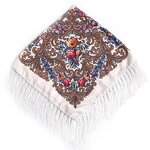 Cotton Square Headscarf Manufacturer - Best Selling Large Size Russian Tassel Ethnic Style Soft Floral Summer Adults Custom