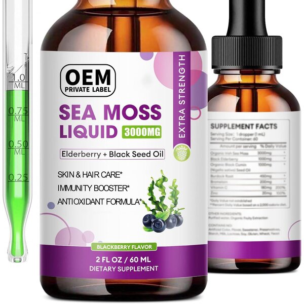 Sea Moss Liquid Drops Factory - Organic Supports Overall Bone Health Relaxation Adults