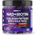 NAD+ Resveratrol Gummies Factory - OEM Anti-Aging K2 & D3 for Hair Skin Nails Joint