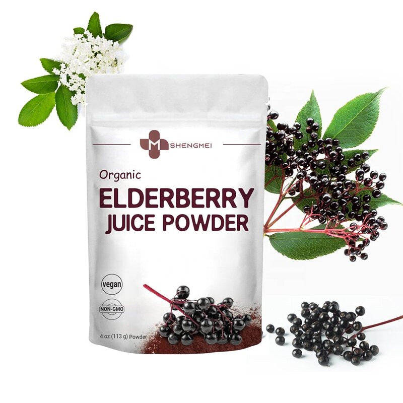 Elderberry Juice Powder Factory - No Sugar Natural Fruit Powder B2 B12