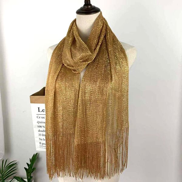 Party Shawl Factory - Rayon Glitter Fringe Scarf Supplier