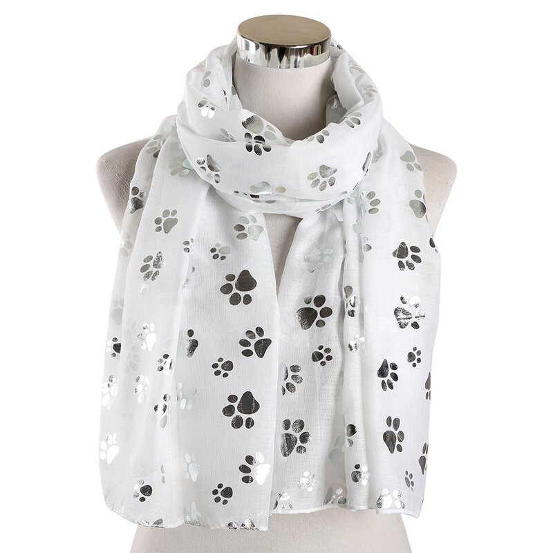 Beach Shawl Factory - Dog Footprint Print Scarf Supplier