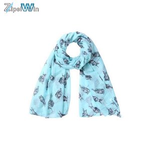 Voile Scarf Factory - Cute Rabbit Printed Long Scarf