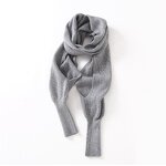 Cashmere Scarf Factory - Solid Color Shawl with Sleeves