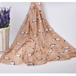 Animal Beach Shawl Factory - Penguin Print Voile Scarf