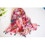 Cotton Beach Scarf Factory - Printed Tassels Shawl Supplier