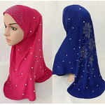 Muslim Hijab Factory - Pleated Rhinestone Cotton Scarf