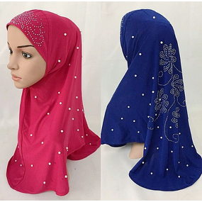 Muslim Hijab Factory - Pleated Rhinestone Cotton Scarf