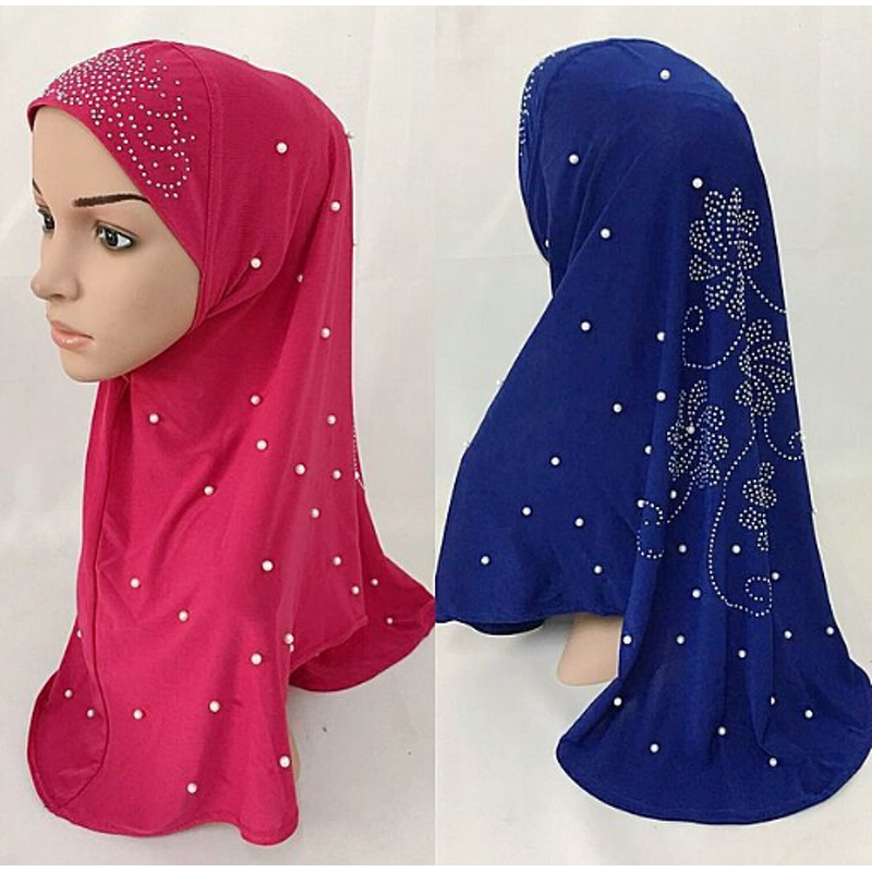 Muslim Hijab Factory - Pleated Rhinestone Cotton Scarf