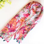 Cotton Beach Scarf Factory - Printed Tassels Shawl Supplier