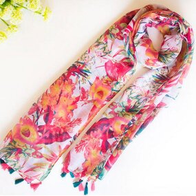Cotton Beach Scarf Factory - Printed Tassels Shawl Supplier