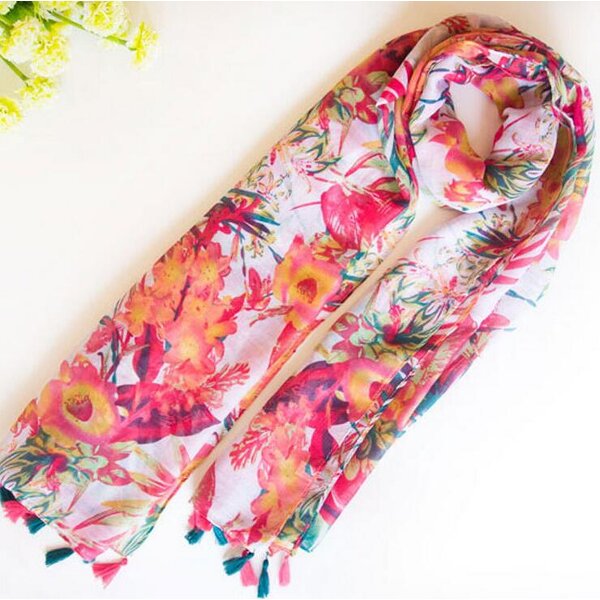 Cotton Beach Scarf Factory - Printed Tassels Shawl Supplier