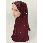 Muslim Hijab Factory - Pleated Rhinestone Cotton Scarf