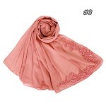 Hijab Scarf Factory - Bubble Chiffon Flower Embroidery