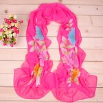 Polyester Scarf Factory - Flower Long Chiffon Shawl Supplier