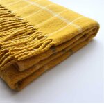 Pashmina Scarf Factory - Plaid Yellow Fringe Wrap Wholesale