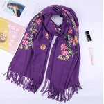 Cashmere Scarf Factory - Embroidery Flower Pashmina Hijab