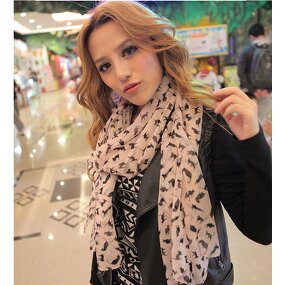 Chiffon Scarf Manufacturer - Cat Design Jewelry Scarf