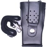 Walkie Talkie Pouch Bag Manufacturer - Bulk Durable Black Leather Custom