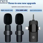 3 in 1 Wireless Lavalier Microphone Manufacturer - Wholesale for iPhone Android Recording