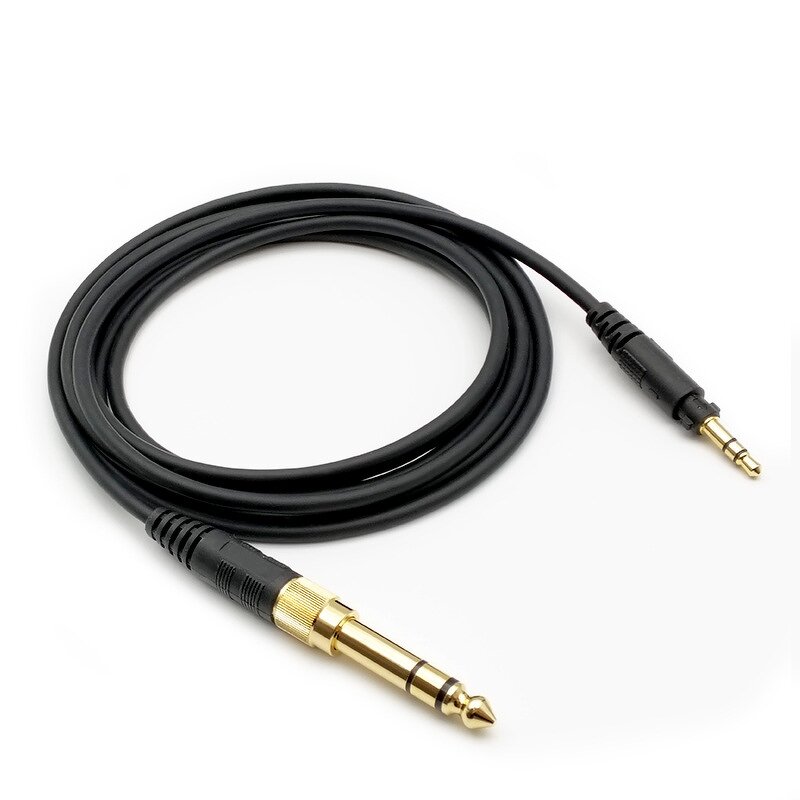 Gaming Headset Cable Factory - OEM 200cm Striped 6.3mm 3.5mm Audio Cable