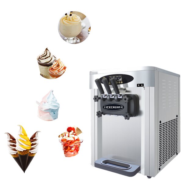 Soft Serve Ice Cream Machine Factory - 18L Automatic Three Flavors