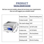 Electric Griddle Manufacturer - 1.5kw Countertop Food Truck Griddle