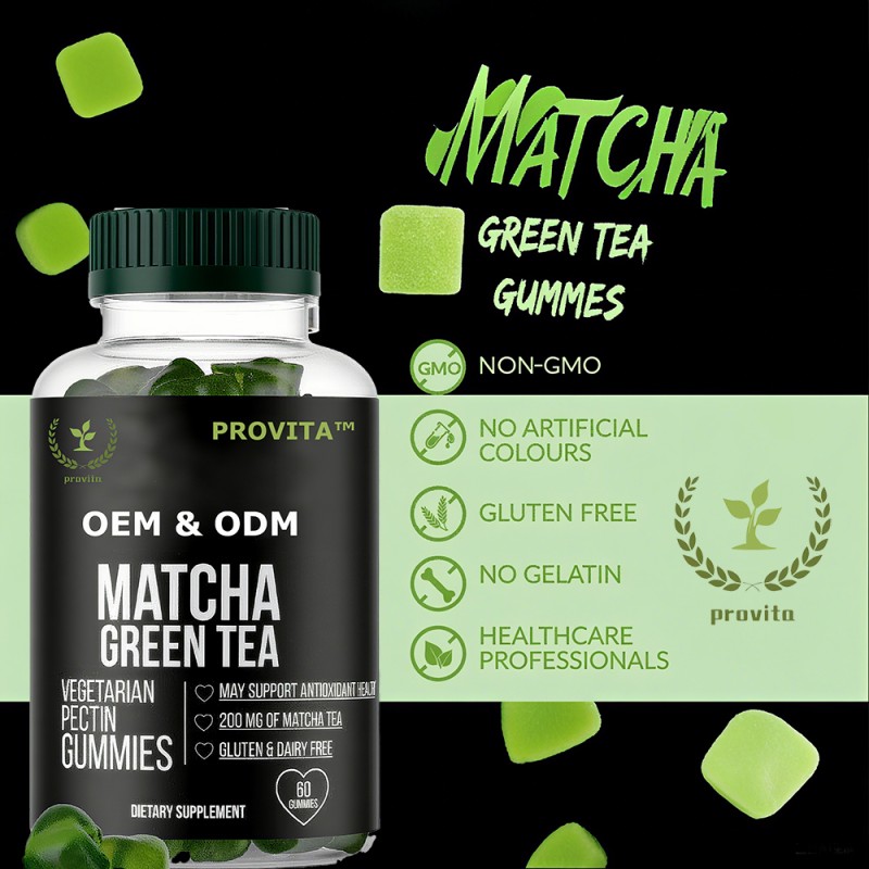 Antioxidant Gelled Fudge Supplier - OEM GMP Factory Custom Matcha Tea Polyphenols Chlorophyll
