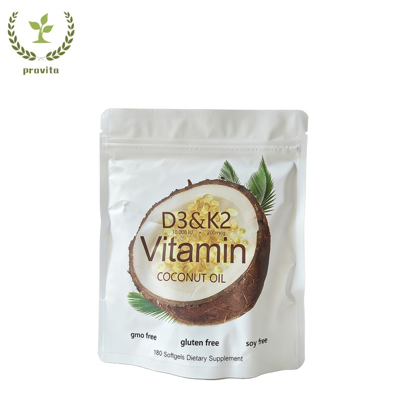 Coconut Extract Capsule Supplier - Bulk GMP Factory Customized D3 K2 Soft Capsule Calcium