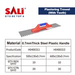 Plastering Trowel Manufacturer - Durable Toothed Finishing Trowel